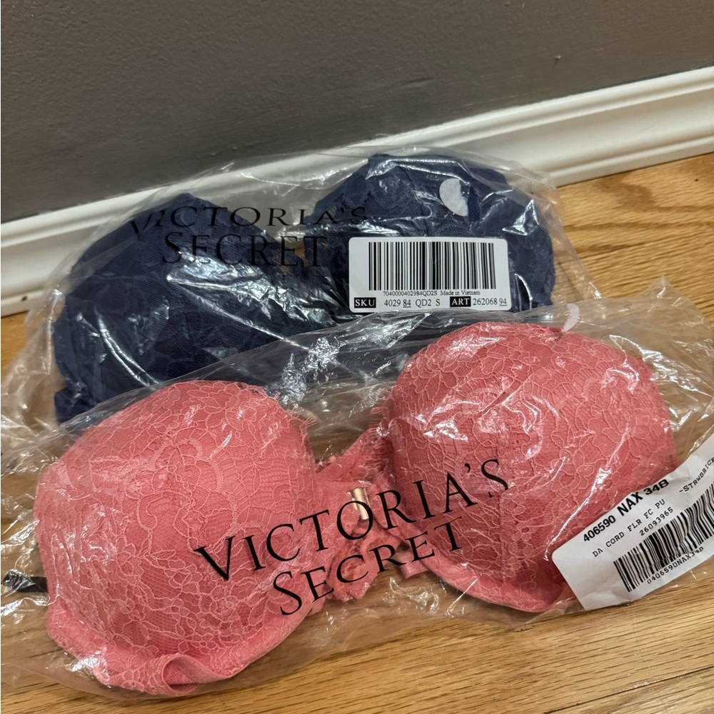 Victoria's Secret Lace Bras in Pink and Navy